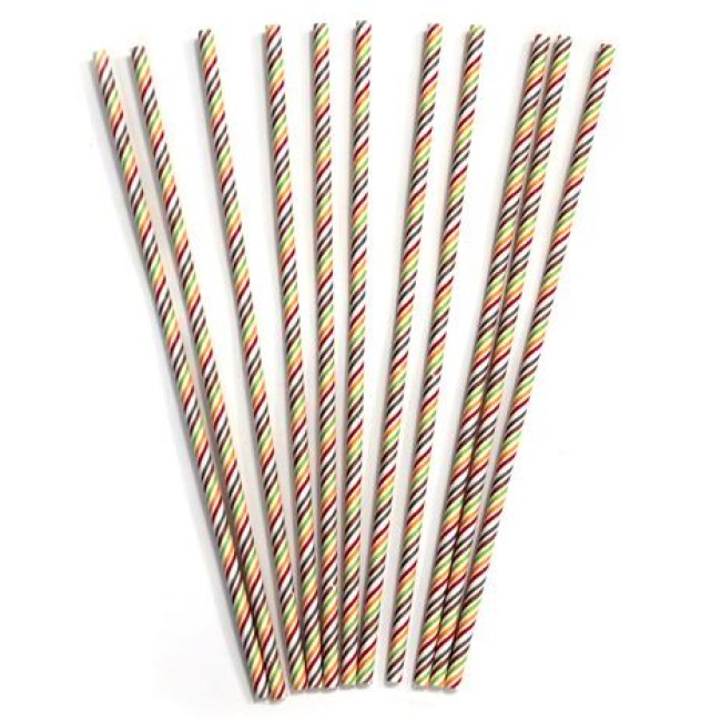 Хартиени сламки в опаковка 50 бр. ф0.6х26.5см шарени BARWARE-(HC-93983) - Horecano