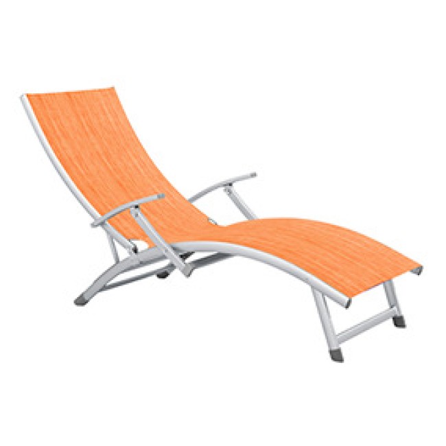 Алуминиев шезлонг с подлакътници 40549Т-А оранжев HG-(LD-1540) - Horecano