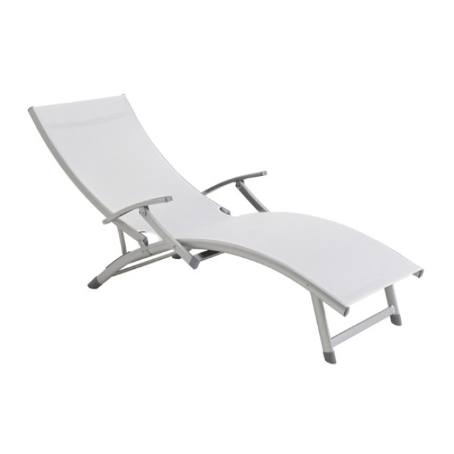 Алуминиев шезлонг с подлакътници 40549TL-A-2 бежов HG-(21218) - Horecano