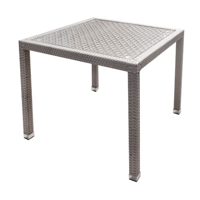 Маса с алуминиева разглобяема рамка, 90x90x75см, PVC ратан  (BZ-TR005AB) - Horecano