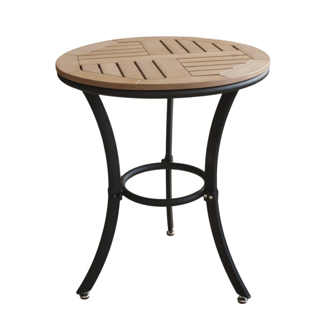 Маса, кръгла, ф60xh62см, PLASTICWOOD NATURAL - (803-A) - Horecano