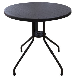 Кръгла маса ф80xh74см PLASTIC WOOD кафява TB-(SZY-80LKD) - Horecano