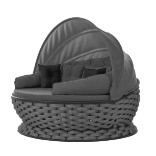Кръгъл диван със сенник MIAMI антрацит OUTDOOR-(NT014-N1009) - Horecano