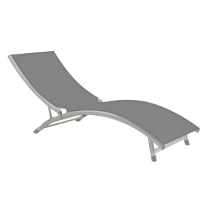 Алуминиев шезлонг 40549TL- сив, широк HG-(21124)(180Х52) - Horecano