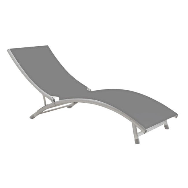 Алуминиев шезлонг 40549TL- сив, широк HG-(21124)(180Х52) - Horecano