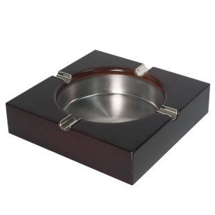 Дървен пепелник  с метална основа 18x18xh3,5см  CN-(0701) - Horecano
