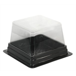 Пластмасова кутия за торта/паста за еднократна употреба 12x12xh8см CN-(181141) - Horecano