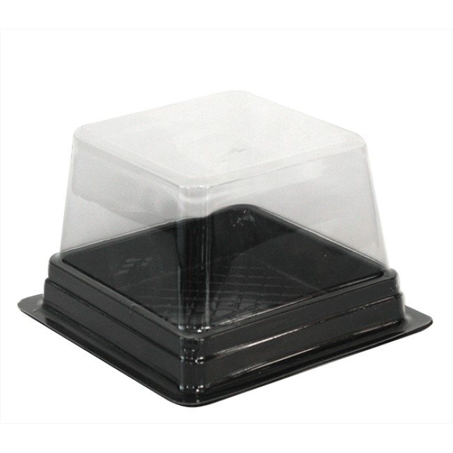 Пластмасова кутия за торта/паста за еднократна употреба 12x12xh8см CN-(181141) - Horecano