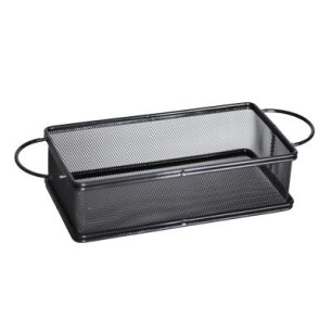 Метална кошничка за сервиране с две дръжки 21x11x6см черна HORECANO-(HC-981480)
