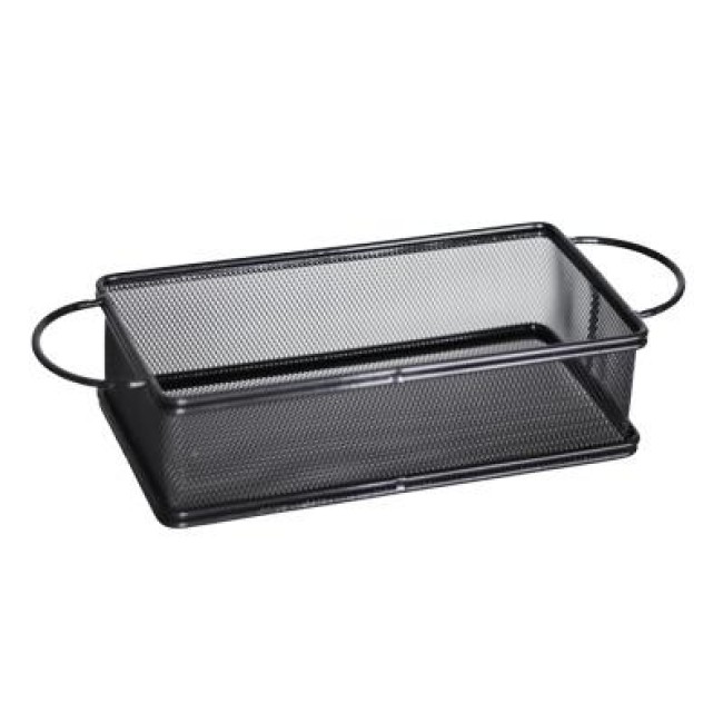 Метална кошничка за сервиране с две дръжки 21x11x6см черна HORECANO-(HC-981480)