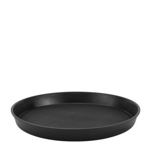 Пластмасова табла за сервиране с борд кръгла ф36,5xh4см черна (1400CT-BT) - Horecano