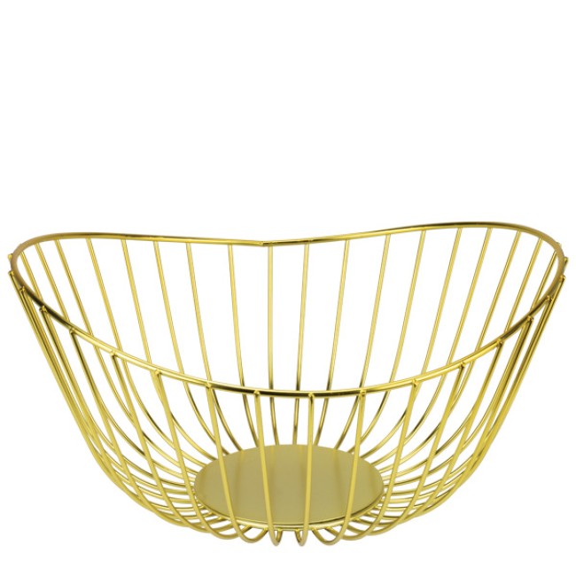 Метална фруктиера / купа елипса 28x27xh10/13см златна CHARM-(232033) (HC-981806) - Horecano