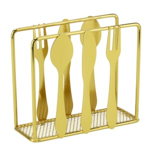 Метален салфетник  златист 11x4,5xh10см GOLD HOME-(HC-981996) (232014) - Horecano