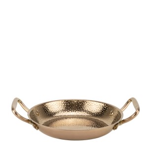 Метална шола с дръжки ф20xh3,5см CHARM ROSE GOLD-(HC-982124) - Horecano