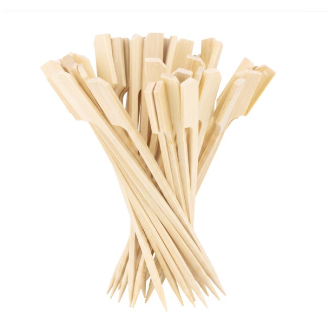 Бамбукови клечки / шишчета за хапки с плосък край 15см 50бр (HC-982141) 0434-2 - Horecano