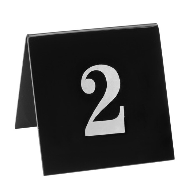 Акрилна табелка за маса №2 черна 7x7см (HC-982152) (253246-2) - Horecano
