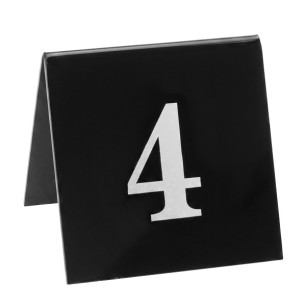 Акрилна табелка за маса №4 черна 7x7см (HC-982154) (253246-4) - Horecano
