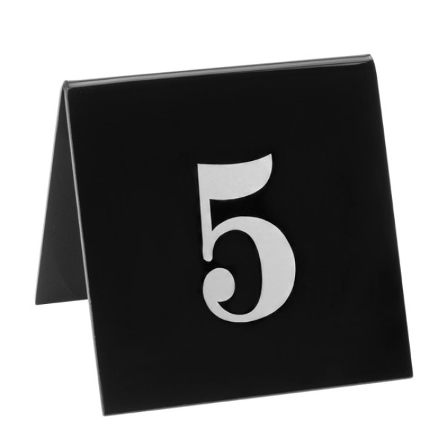 Акрилна табелка за маса №5 черна 7x7см (HC-982155) (253246-5) - Horecano