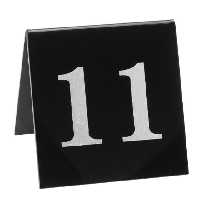 Акрилна табелка за маса №11 черна 7x7см (HC-982161) (253246-11) - Horecano