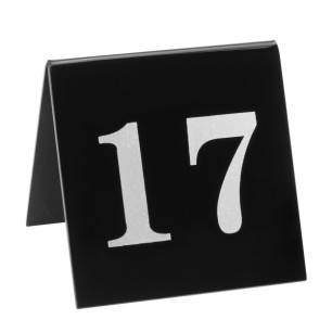 Акрилна табелка за маса №17 черна 7x7см (HC-982167) (253246-17) - Horecano