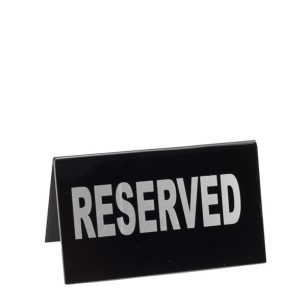 Акрилна табелка RESERVED 10x6см черна (HC-982171) (253247) - Horecano
