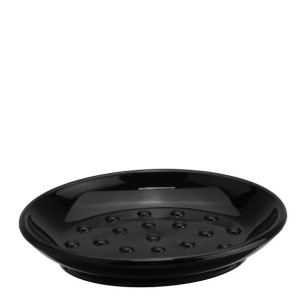Поставка за сапун овална 10,5x8,5xh2см черна (HC-982247)(253419-1) - Horecano