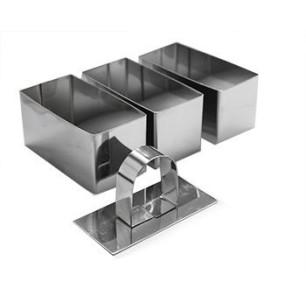 Иноксови форми правоъгълни 3-ка големи 12x6x4см HORECANO-(PS387-2 / 2741-7714)