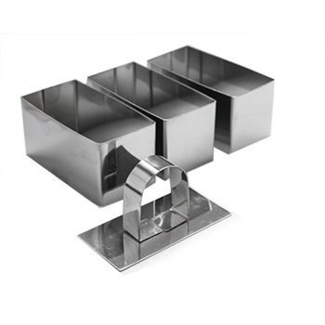 Иноксови форми правоъгълни 3-ка големи 12x6x4см HORECANO-(PS387-2 / 2741-7714)