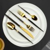 Комплект прибори за хранене от 16 елемента, SOPRANO BLACK/GOLD – Amefa