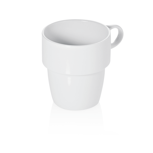 Порцеланова чаша MUG, конус, 250мл, ф8см, h9см, стакабъл - WAS