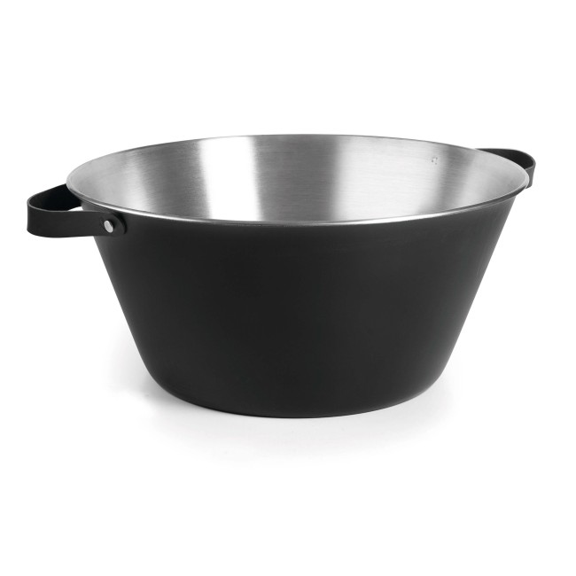 Иноксова шампаниера с 2 кожени дръжки, ф50см, h21см, 30л, MOON BLACK - Lacor