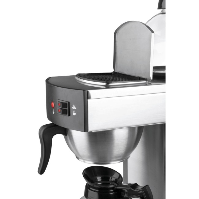 Електрическа кафемашина с 2 стъклени кани, 220-240V, 50/60Hz, 2100W, 1,8л, 2x80W (80°C +/-4), 20x36x41см, 5,82кг, GOTEO – Lacor