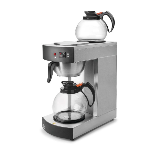 Електрическа кафемашина с 2 стъклени кани, 220-240V, 50/60Hz, 2100W, 1,8л, 2x80W (80°C +/-4), 20x36x41см, 5,82кг, GOTEO – Lacor