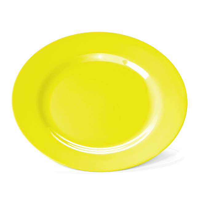 Меламинова чиния, плитка, ф23см, жълта, Melamine - WAS