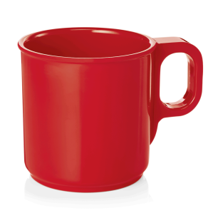 Меламинова чаша MUG, 250мл, ф7,7см, h7,8см, червена, стакабъл, Melamine - WAS