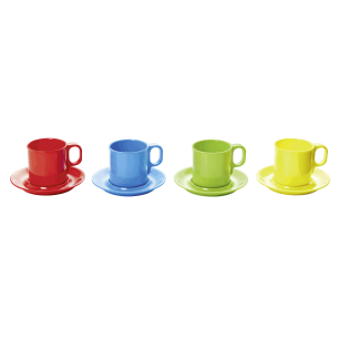 Меламинова чаша MUG, 250мл, ф7,7см, h7,8см, ябълково зелена, стакабъл, Melamine - WAS