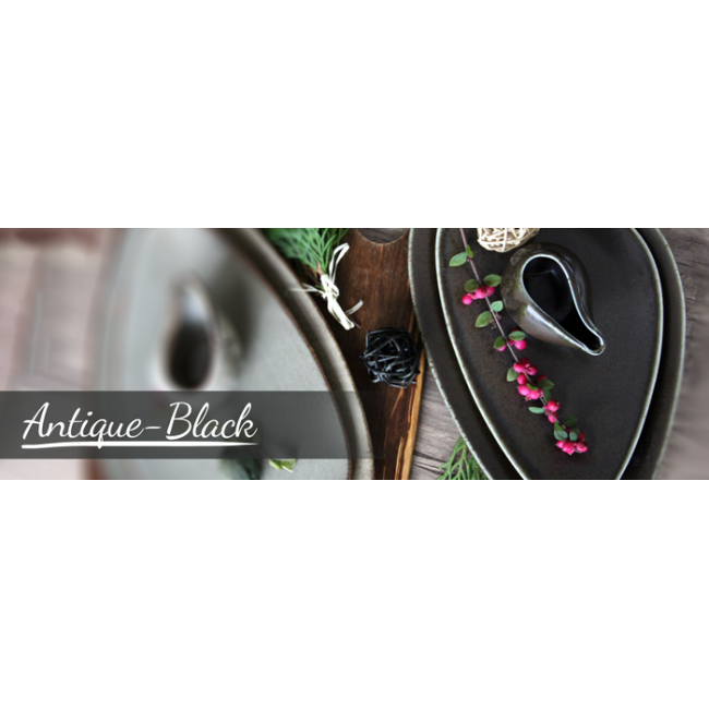 Порцеланова чиния кръгла 21см ANTIQUE-BLACK-(ZA0001-8.25-B) - Horecan