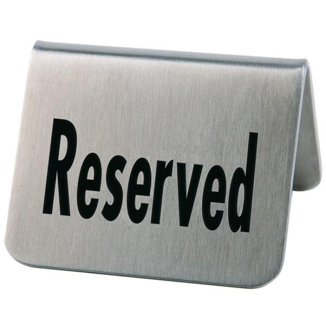 Комплект от 2 иноксови информационни табели, 5,5х5xh3,5см, RESERVED, стакабъл – APS