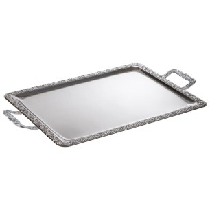 Иноксово плато/поднос с дръжки, 62х36xh3см, с декорация, стакабъл, SCHÖNER ESSEN – APS