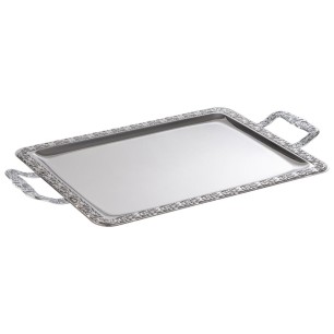 Иноксово плато/поднос с дръжки, 54х31xh3см, с декорация, стакабъл, SCHÖNER ESSEN - APS