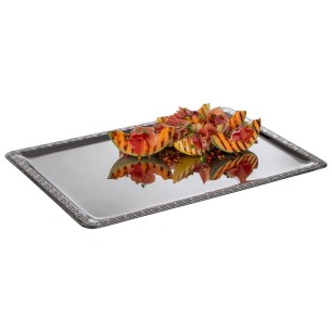 Иноксово плато, 60х40xh1см, с декорация, стакабъл, SCHÖNER ESSEN – APS