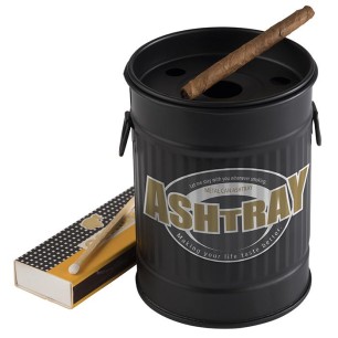 Метален пепелник, кръгъл, ф8,5см, h11,5см, черен, SMOKY – APS