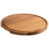 Дървена дъска за сервиране на пица с улей за сок/течности, ф34см, h2см, „PIZZA“ – APS