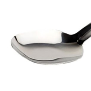 Иноксова лъжица за сервиране с дръжка, инокс/ABS, 10х7,5см, L17см, сива/черна, STOP TOOLS – APS