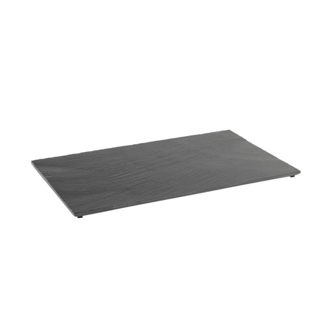 Каменно плато за сервиране с неплъзгащи се крачета, GN 1/1, 53x32,5см, правоъгълно, черно, стакабъл, VALO – APS