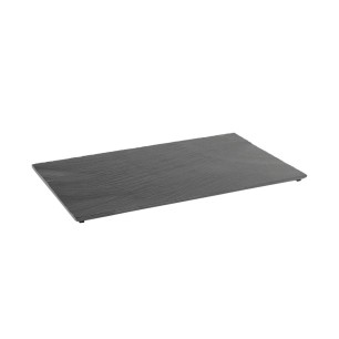 Каменно плато за сервиране с неплъзгащи се крачета, GN 1/1, 53x32,5см, правоъгълно, черно, стакабъл, VALO – APS