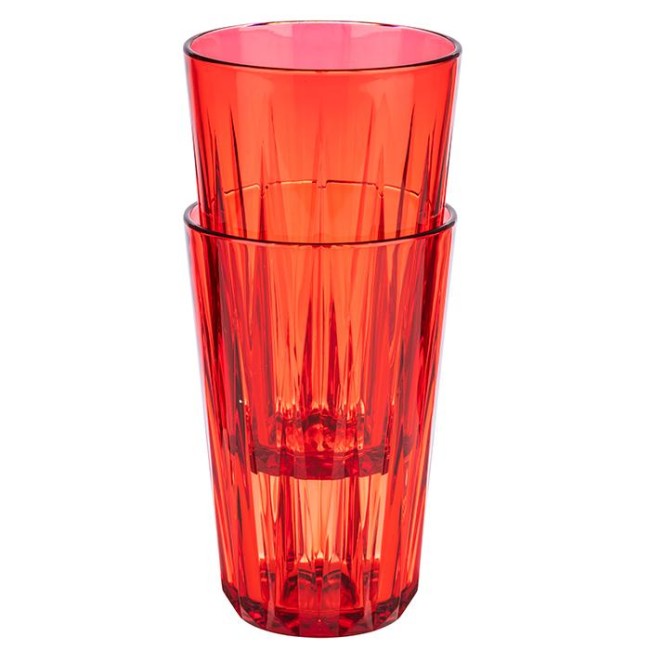 Чаша, тритан, ф8см, h12,5см, 300мл, червена, стакабъл, „CRYSTAL“ - APS