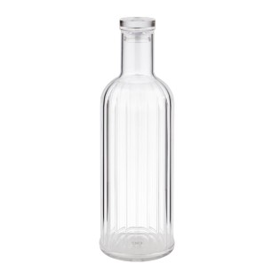 Бутилка с тапа, силикон/пластмаса, ф9см, h28,5см, 1л, прозрачна, STRIPES – APS