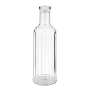 Бутилка с тапа, силикон/пластмаса, ф9см, h28,5см, 1л, прозрачна, STRIPES – APS