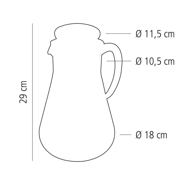 Пластмасова кана за сок / вода с охладител, ф18см, h29см, 3л, прозрачна – APS